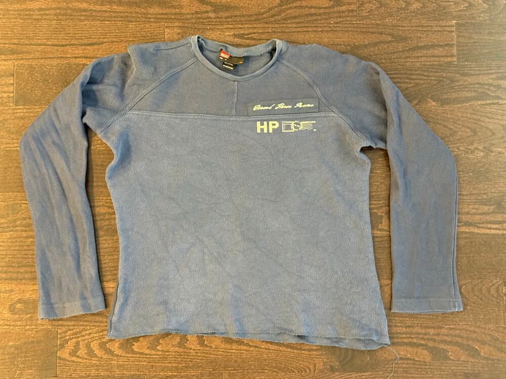 Vintage Diesel Y2K "Horse Power" Ribbed Panel Long Sleeve Top (Size Medium)